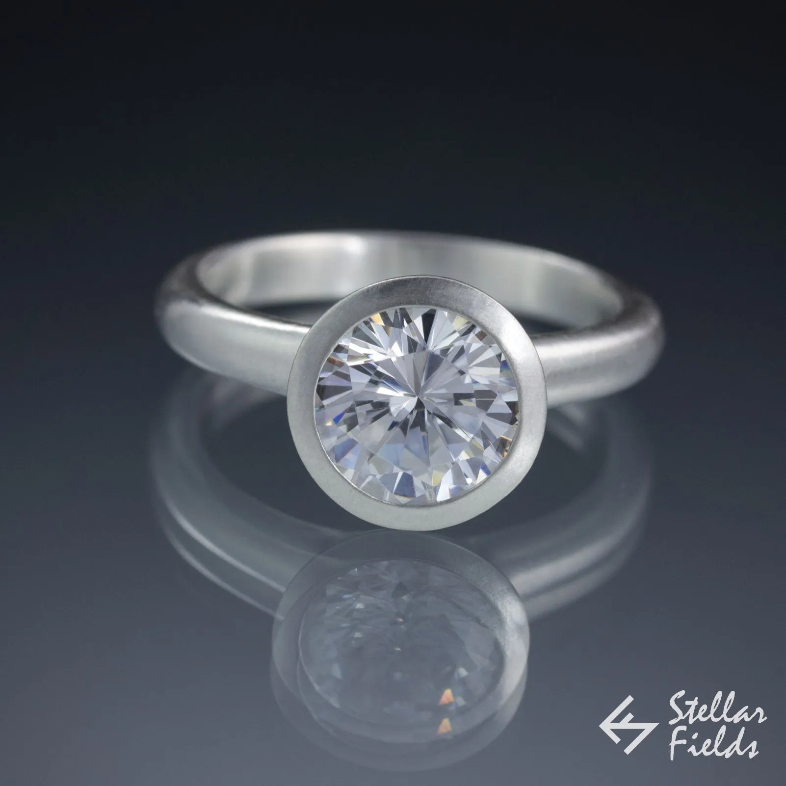 Round Bezel Diamond Engagement Ring