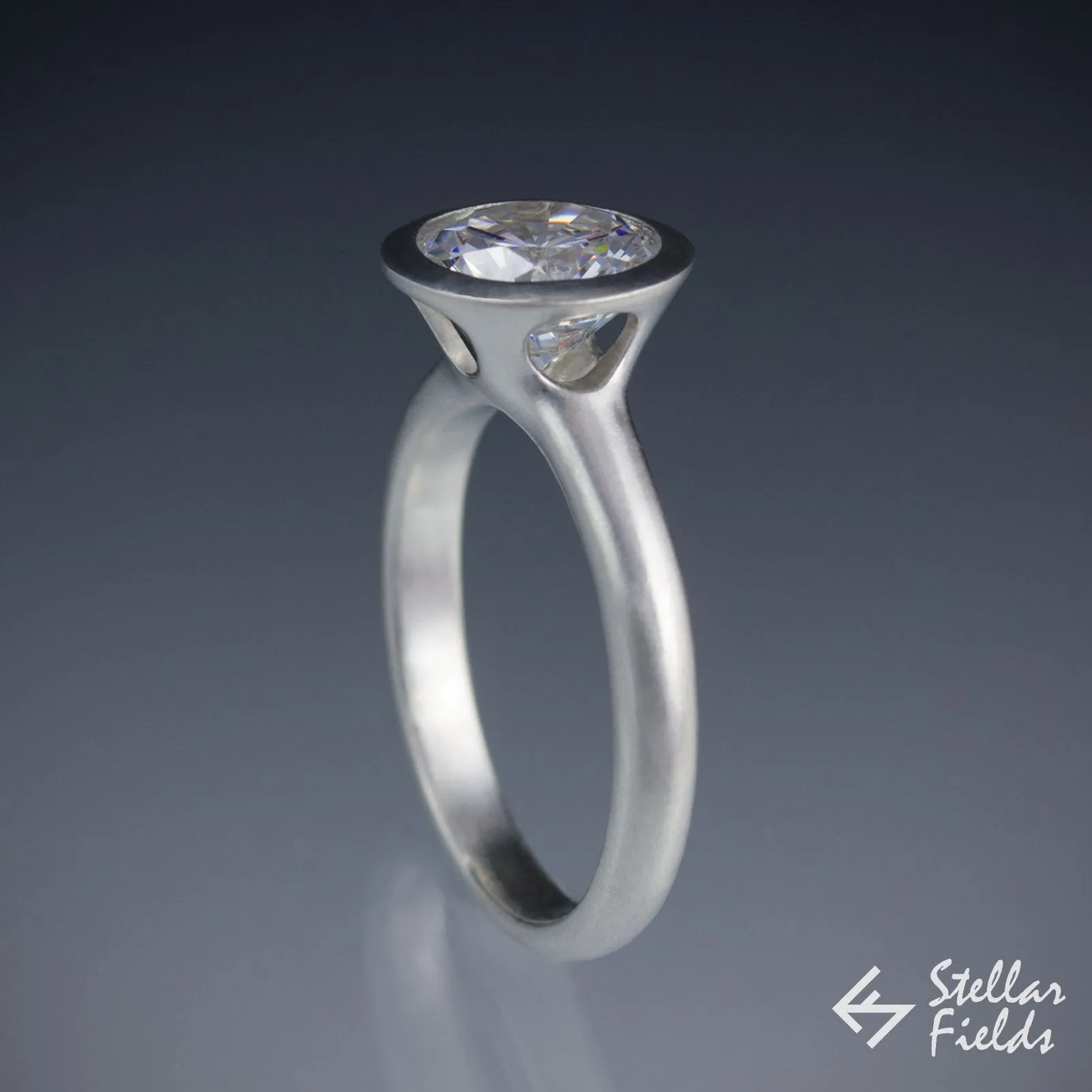 Round Bezel Diamond Engagement Ring