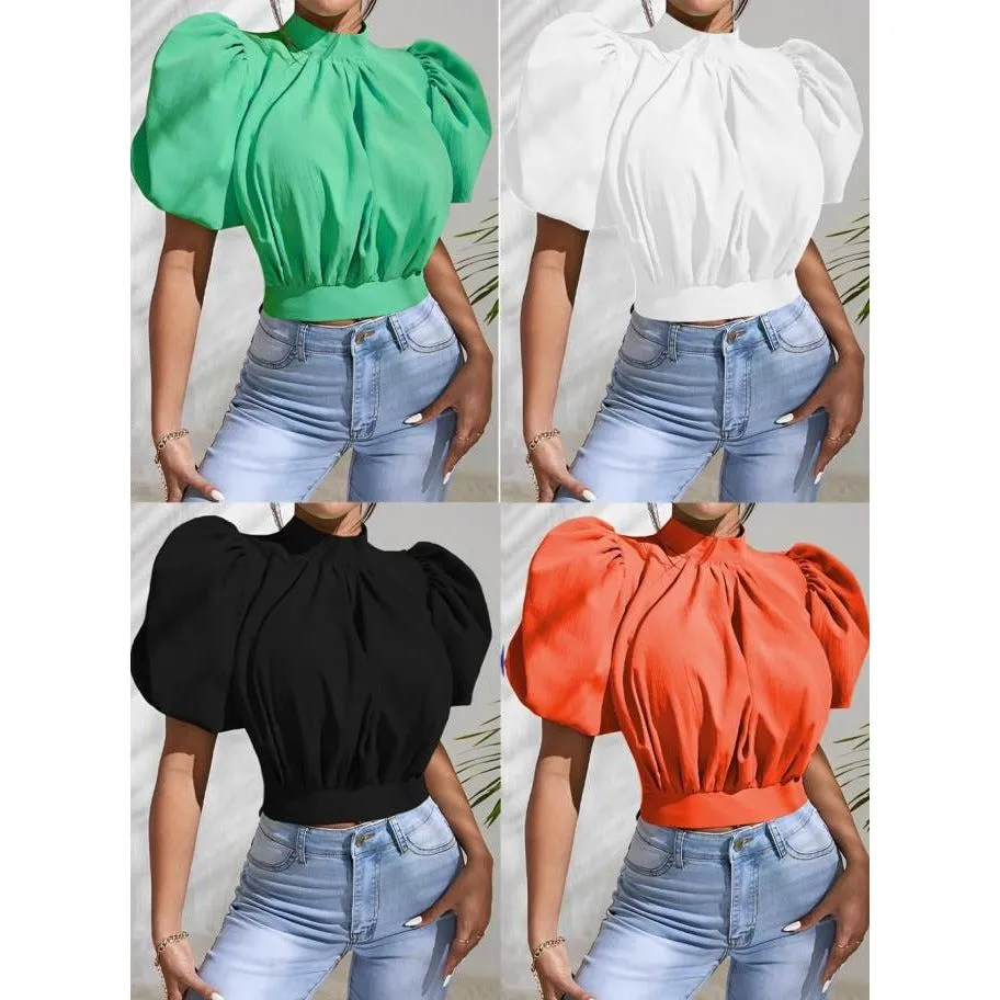 Short Puffed Sleeve Top