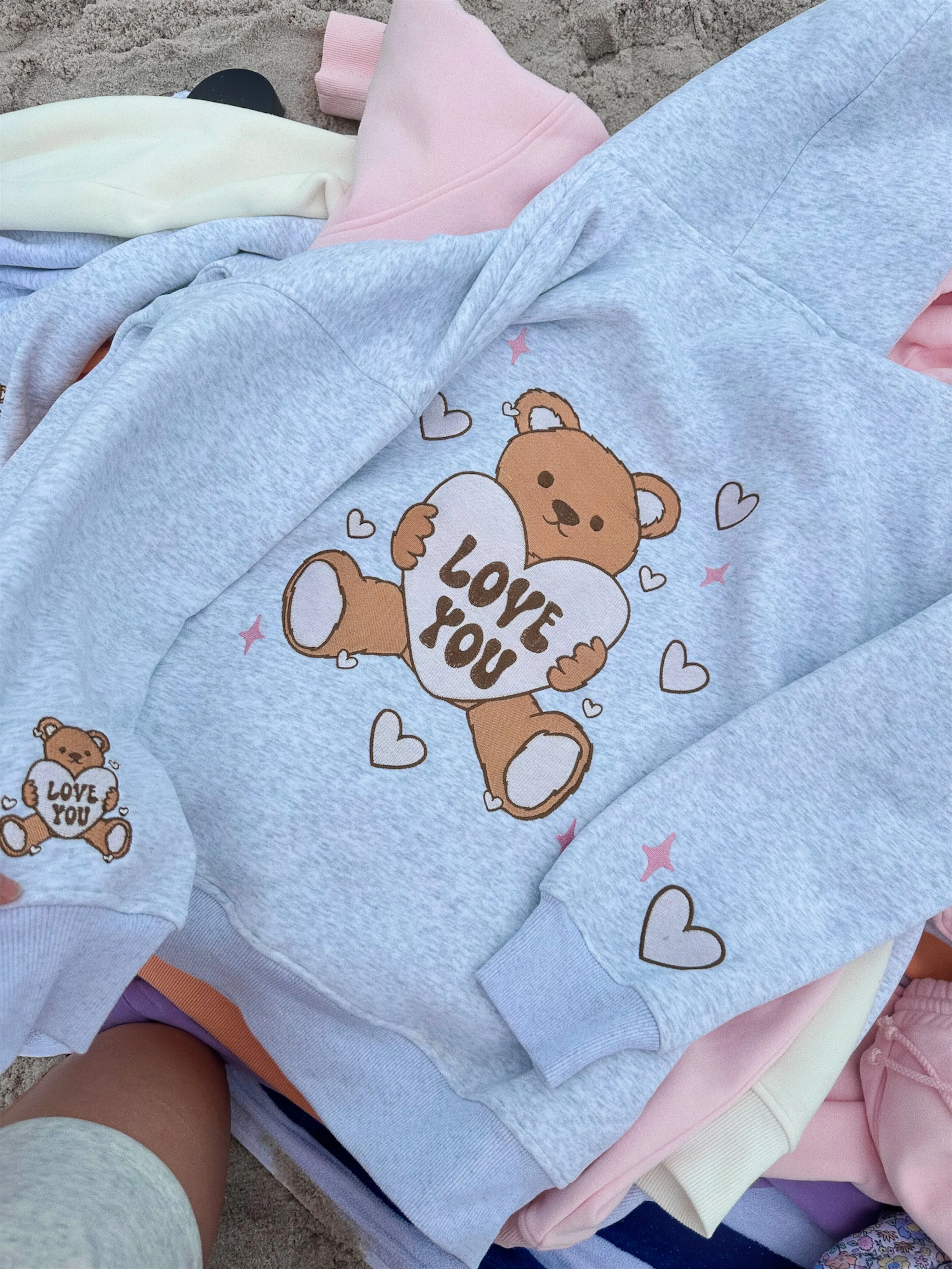 Teddy Bear Embroider Hoodie