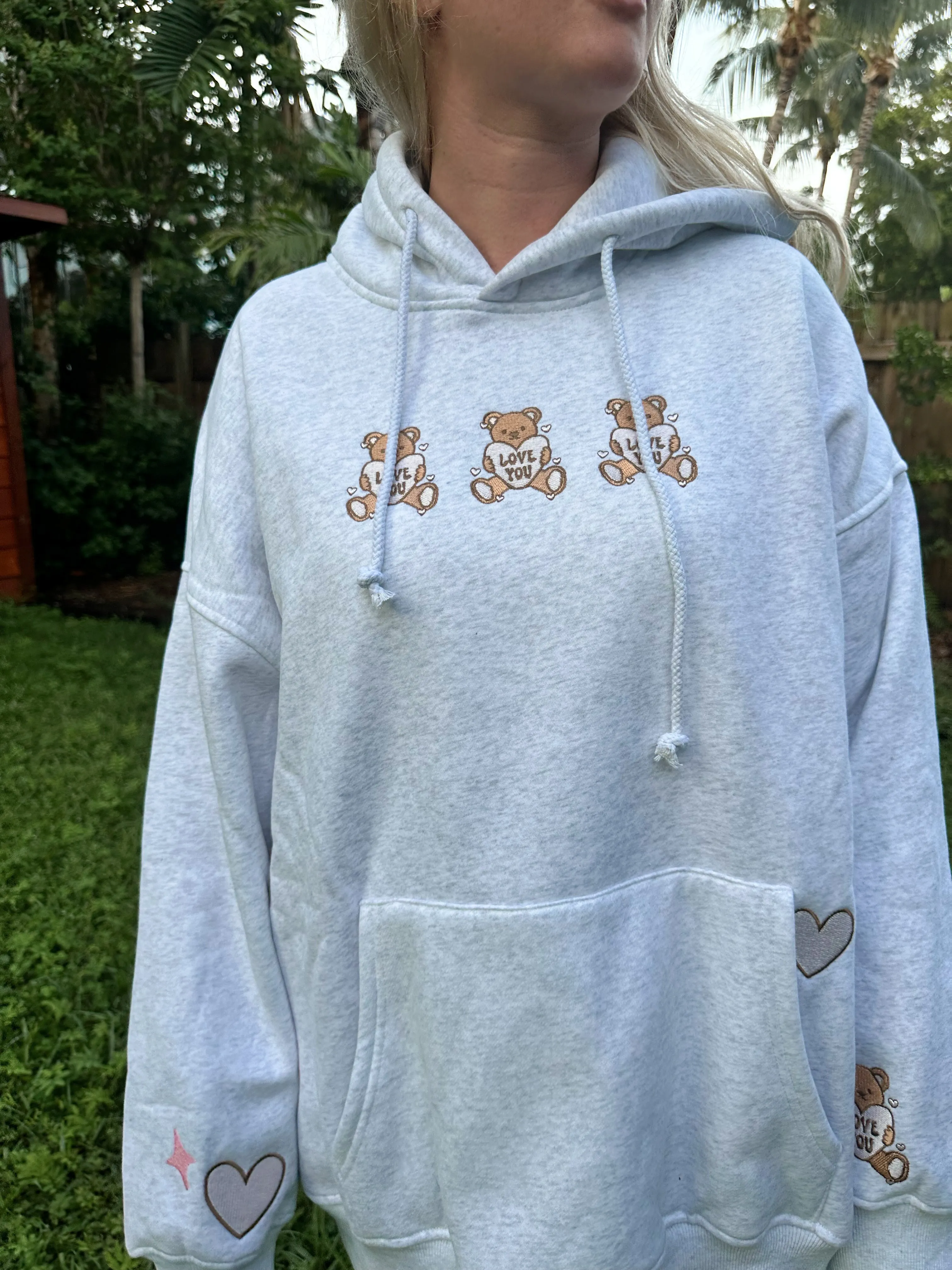 Teddy Bear Embroider Hoodie