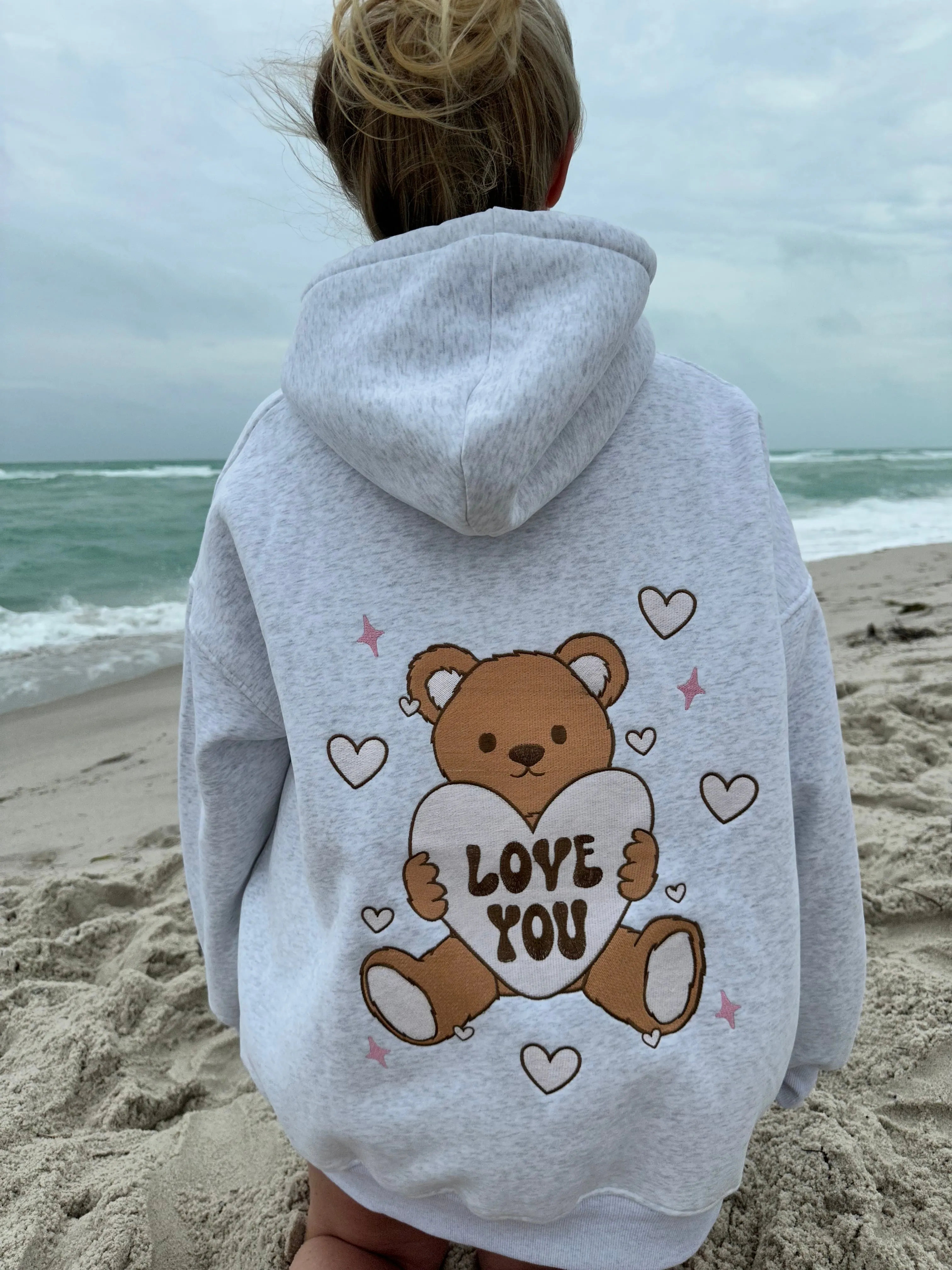 Teddy Bear Embroider Hoodie