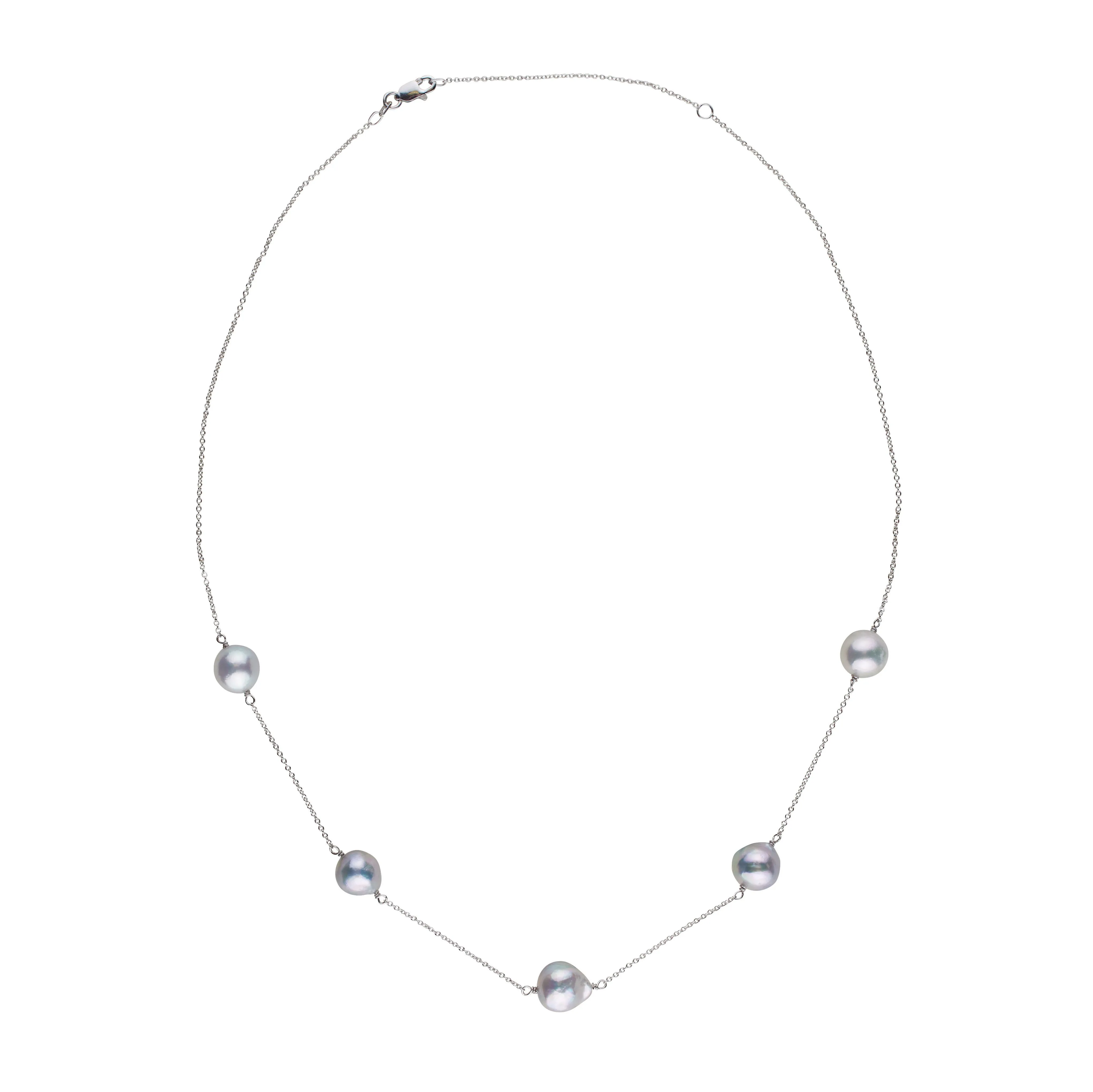 Terra Collection Silver Blue Akoya Pearl Necklace