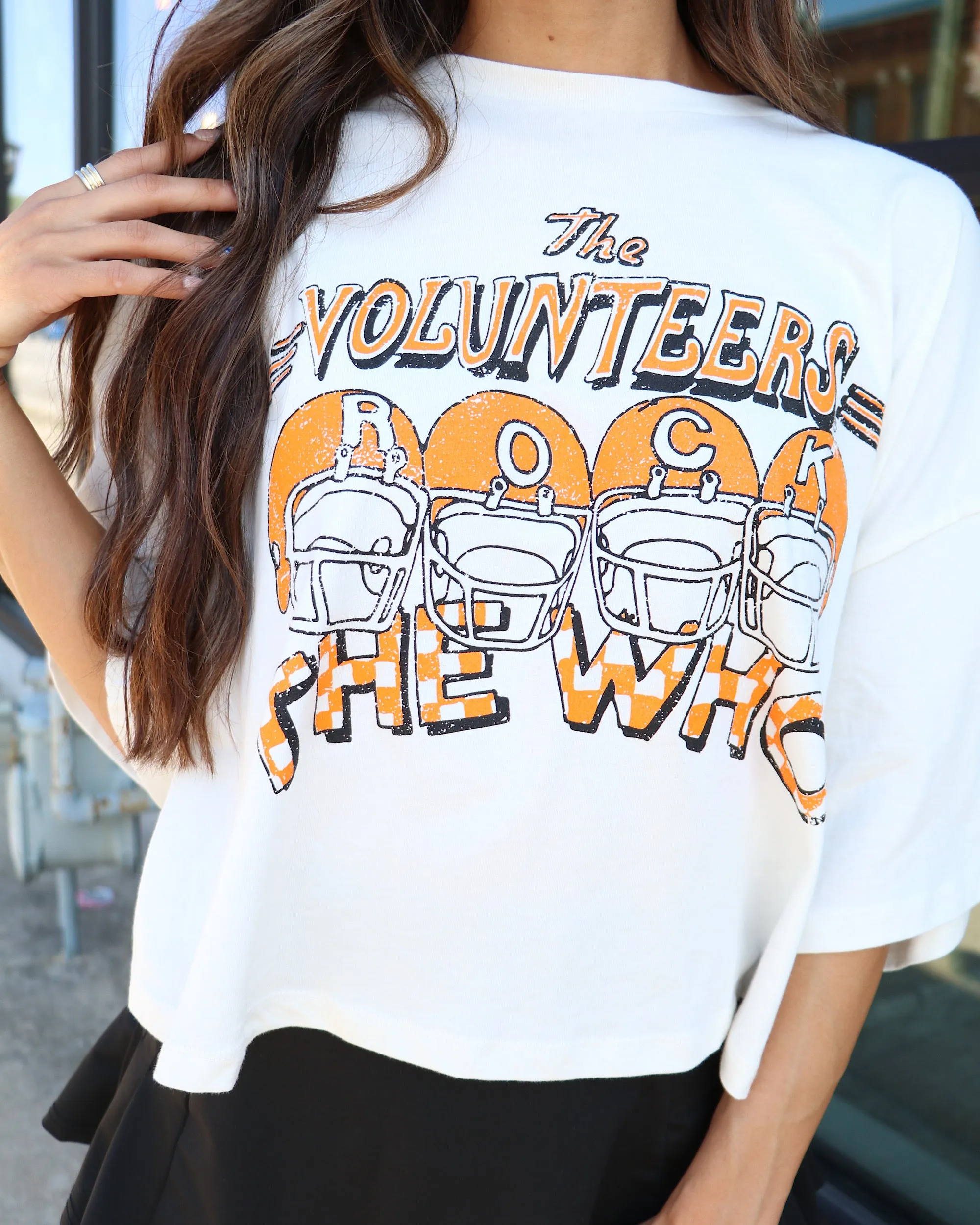 The Who Volunteers Rock White Cropped Tee