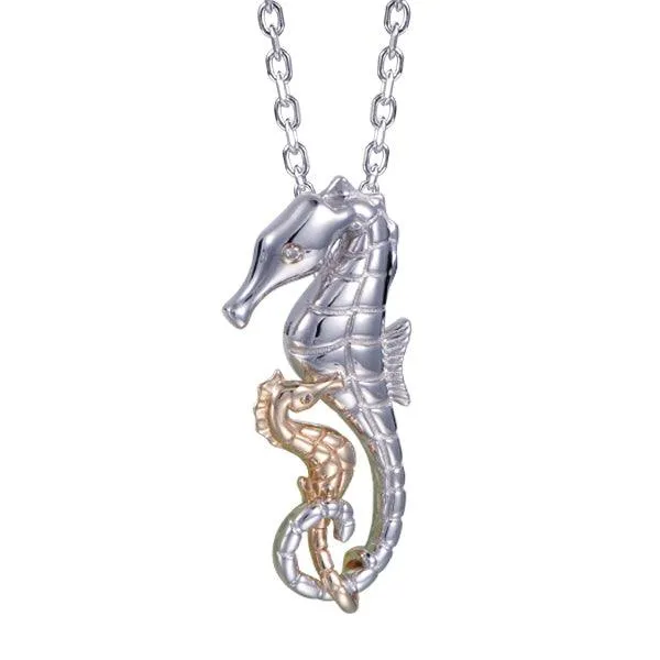 Two-Tone Seahorse Lovers Pendant