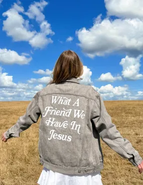 What a Friend in Jesus Grey Denim Jacket