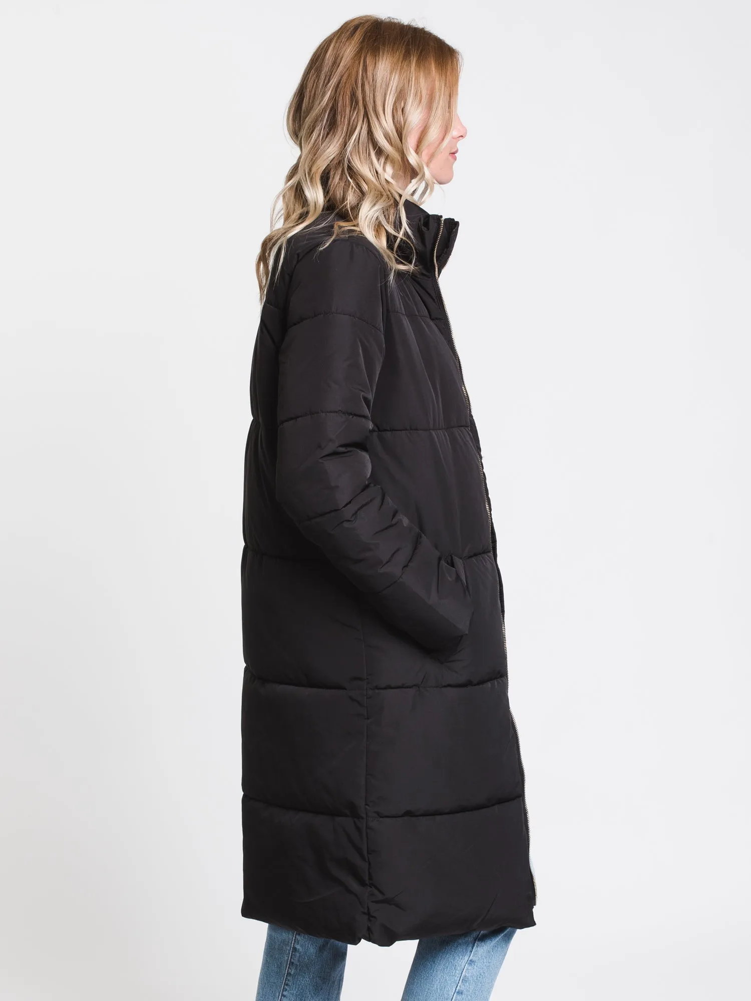 WOMENS ERICA XLONG PADDED JACKET - BLK - CLEARANCE