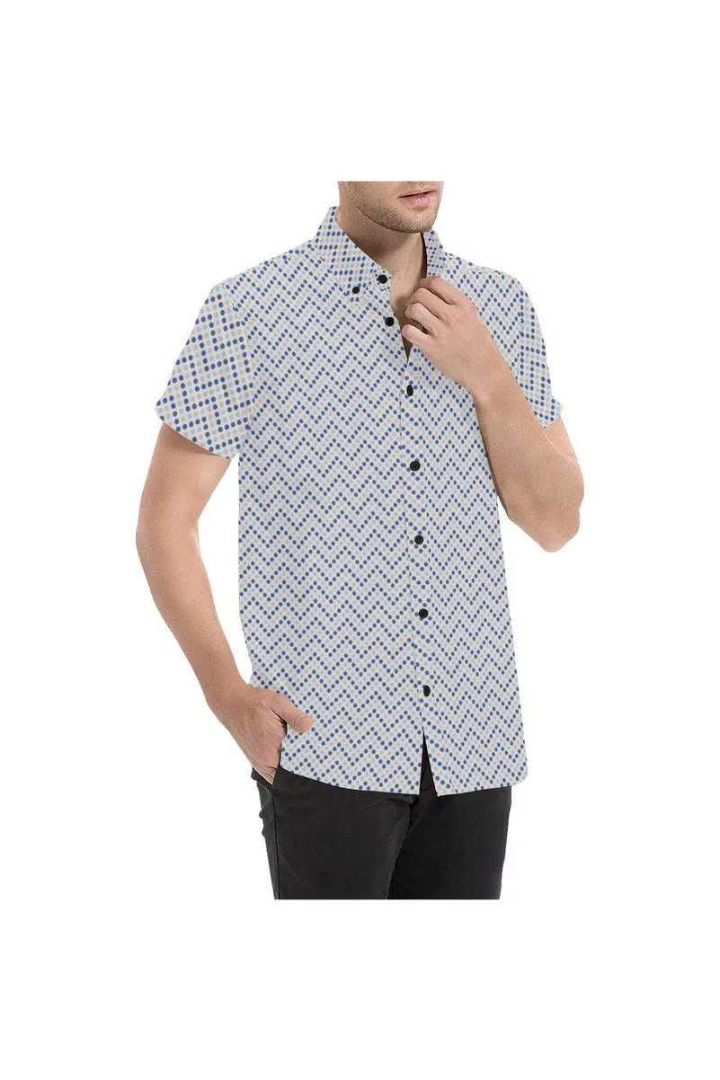 Zig Zag Dots Men's All Over Print Short Sleeve Shirt (Model T53)