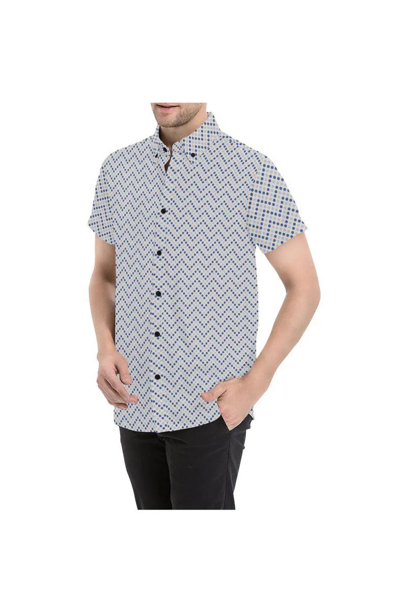 Zig Zag Dots Men's All Over Print Short Sleeve Shirt (Model T53)